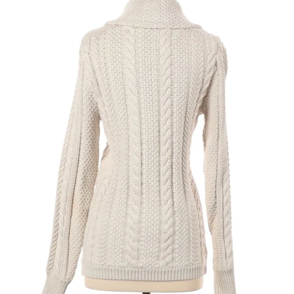 J.Crew Cotton Cable-Knit Grandpa Chunky Shawl Cardigan Sweater XS - Picture 3 of 3